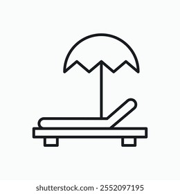 Sun bed icon. line style vector icon.