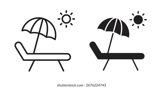 Sun bed icon symbol for your web designs. Icon logo, app, UI.
