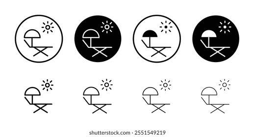 Sun bed icon web design in vector