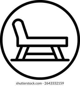 Sun Bed Vector Line Icon Design
