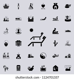 sun beds icon. Detailed set of SPA icons. Premium quality graphic design sign. One of the collection icons for websites, web design, mobile app on colored background