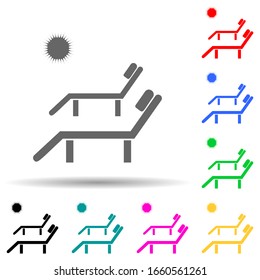 Icono de estilo multicolor de las tumbonas. Glifo simple, vector plano de iconos de spa para ui y ux, sitio web o aplicación móvil