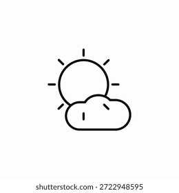 Sonne hinter Wolke Symbol Vektor