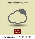 Sun Behind Cloud icon vector illustration