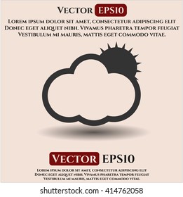 Sun Behind Cloud icon vector illustration