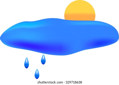 Sun behind cloud and rain weather