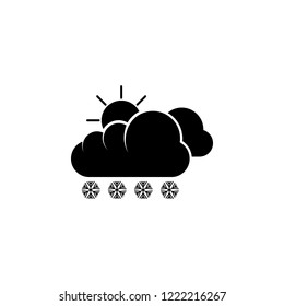 The sun behind the cloud and snowflakes icon. Element of weather. Premium quality graphic design icon. Signs and symbols collection icon for websites, web design, mobile app on white background