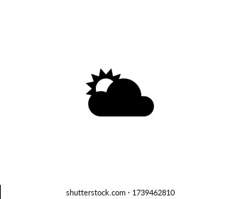 Sun Behind Cloud vector flat icon. Isolated Weather emoji illustration 