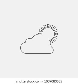 sun behind cloud vector icon