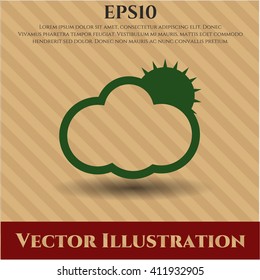 Sun Behind Cloud vector icon