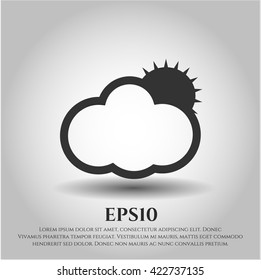 Sun Behind Cloud vector icon