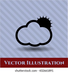 Sun Behind Cloud vector icon