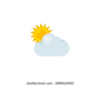 Sun Behind Cloud vector isolated icon. Emoji illustration. Sun Behind Cloud vector emoticon