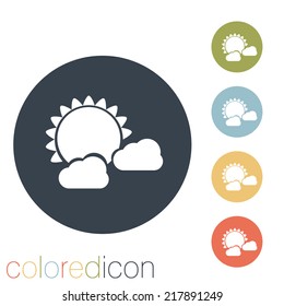 the sun behind the cloud.  the weather icon