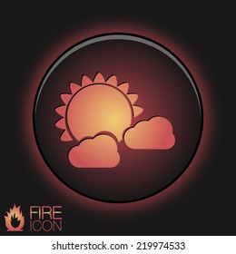 the sun behind the cloud.  the weather icon