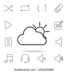 the sun behind the clouds icon. Detailed set of simple icons. Premium graphic design. One of the collection icons for websites, web design, mobile app
