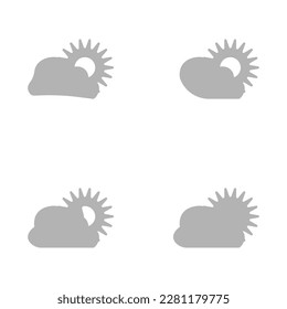 sun behind clouds icon, vector illustration