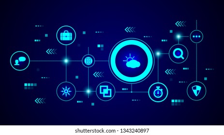 the sun behind the clouds icon. From Web set