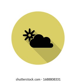 the sun behind the clouds long shadow icon. Simple glyph, flat vector of web icons for ui and ux, website or mobile application