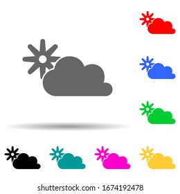 the sun behind the clouds multi color style icon. Simple thin line, outline vector of web icons for ui and ux, website or mobile application