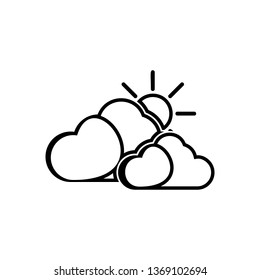 the sun behind the clouds sign icon. Element of Weather for mobile concept and web apps icon. Outline, thin line icon for website design and development, app development