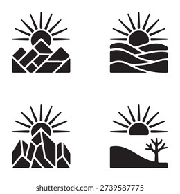 Sun behind clouds silhouette representing calm weather nature design