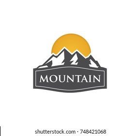 Sun Behind Mountain Creative Concept Logo Stock Vector (Royalty Free ...