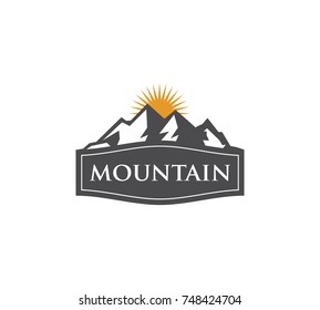 The sun behind the mountain, the creative concept of logo design Mountain