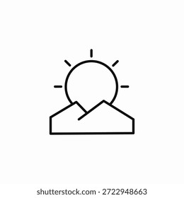 Sonne hinter Bergen Symbol Vektor