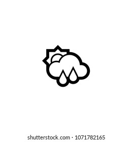 Sun Behind Rain Cloud Icon