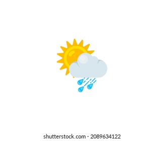 Sun Behind Rain Cloud vector isolated icon. Emoji illustration. Sun Behind Rain Cloud vector emoticon