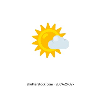Sun Behind Small Cloud vector isolated icon. Emoji illustration. Sun Behind Cloud vector emoticon