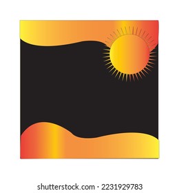 Sun Black Baground vector.Sun color combinetion Logo illustration