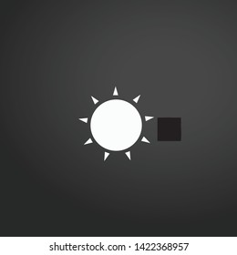 Sun Black Circular Shape With Small Rays Of Triangles vector icon. Sun Black Circular Shape With Small Rays Of Triangles concept stroke symbol design. Thin graphic elements vector illustration.