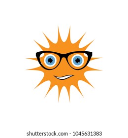 sun with black glasses art vector illustration