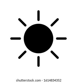 sun black icon flat. simple vector stock illustration eps10 isolated on white background