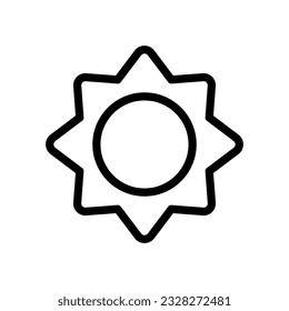 sun black white icon in line style. icons for logos, websites, apps, and more