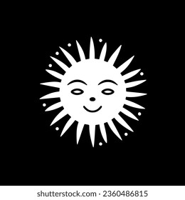 Sun - Black and White Isolated Icon - Vector illustration