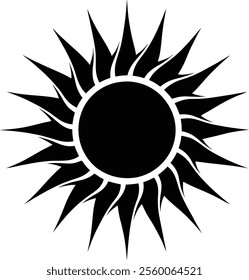 sun black and white silhouette vector design