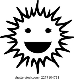 Sun | Black and White Vector illustration