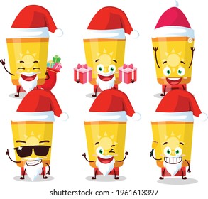Sun block cartoon character are playing games with various cute emoticons