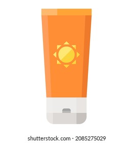 sun block cream flat clipart vector illustration