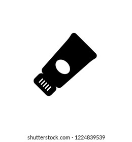 Sun Block Cream Icon Vector in Flat Style. A Beauty Care Sign and Symbol on White Isolated Background. EPS 10.
