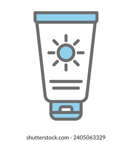Sun block cream icon vector on trendy design