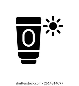 Sun Block Glyph Icon. Sun Block Icon