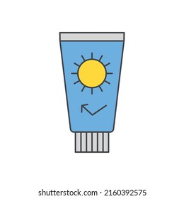 Icono de bloque solar en el icono de color, aislado en el fondo blanco 