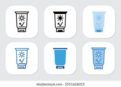 Iconos del bloque del sol con diversos estilos del diseño