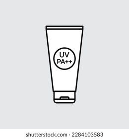 Sun block line icon, outline vector sign, linear style pictogram isolated on white. Symbol, logo illustration.