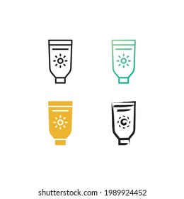 Sun block line and solid icon style. Sun block vector design concept, outline style pictogram on white background