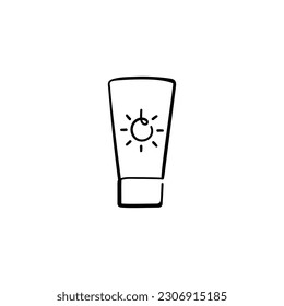 Sun Block Line Style Icon Design